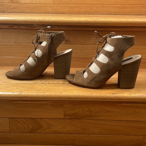 INC Open Toes Lace Up Block Heels Size 10M - Picture 5 of 8